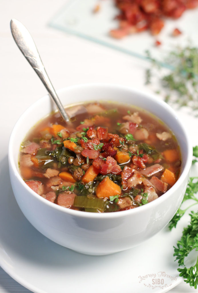 Filling Bacon and Lentil Soup Journey Through SIBO